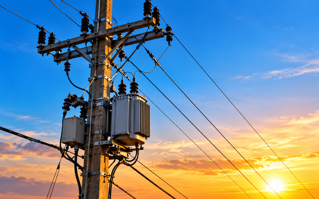 golden hour power lines