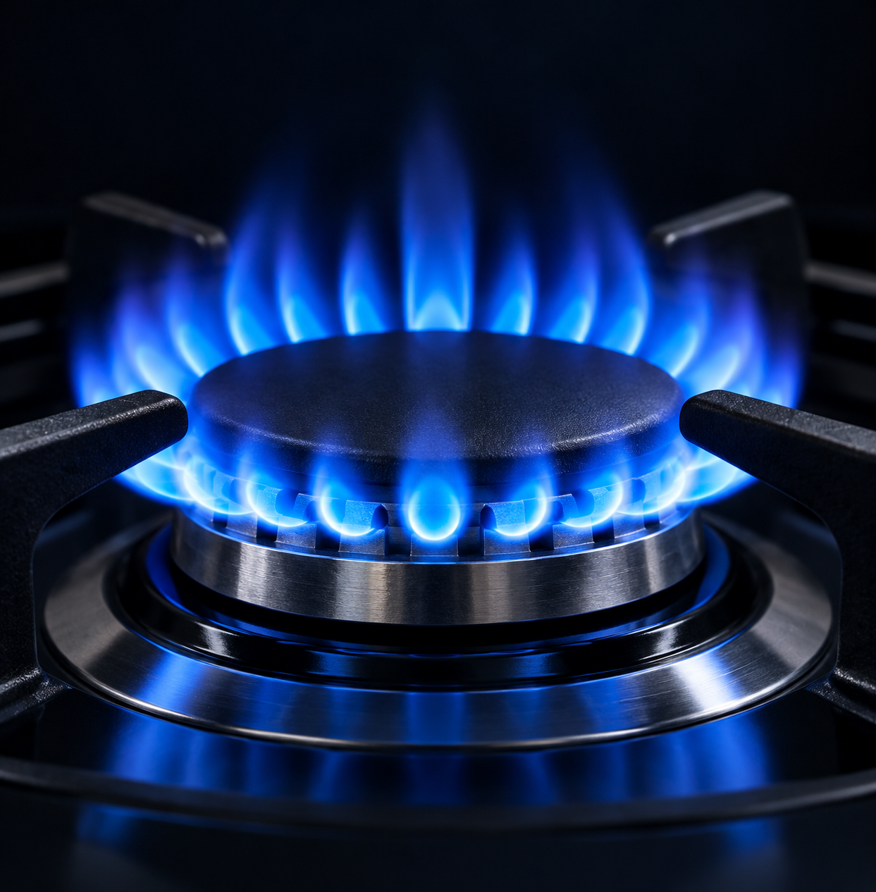 vivid blue gas burner glow